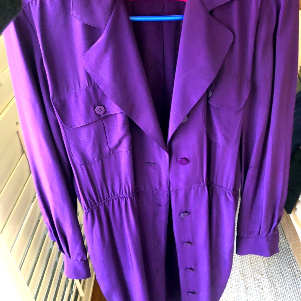 Vintage Liz Claiborne silk purple/pink dress or open long coat